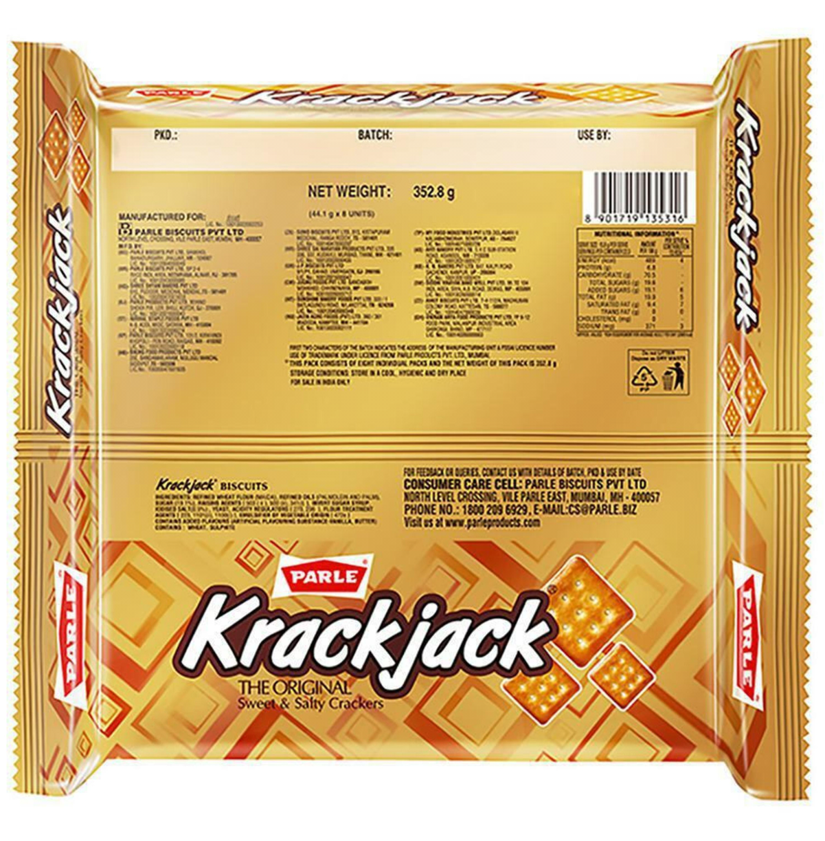 Parle Krack Jack Sweet & Salty Biscuits 352g